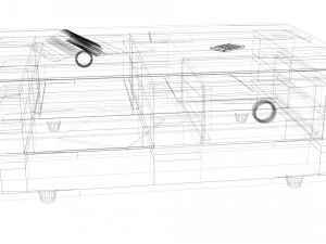 Modello qualitativo di un tavolino realizzato in europallet nello stile di Loft Modello 3D