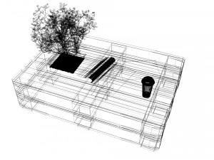 Qualitative model set of a coffee table and chair made of europallets in the style of Loft 3D Model