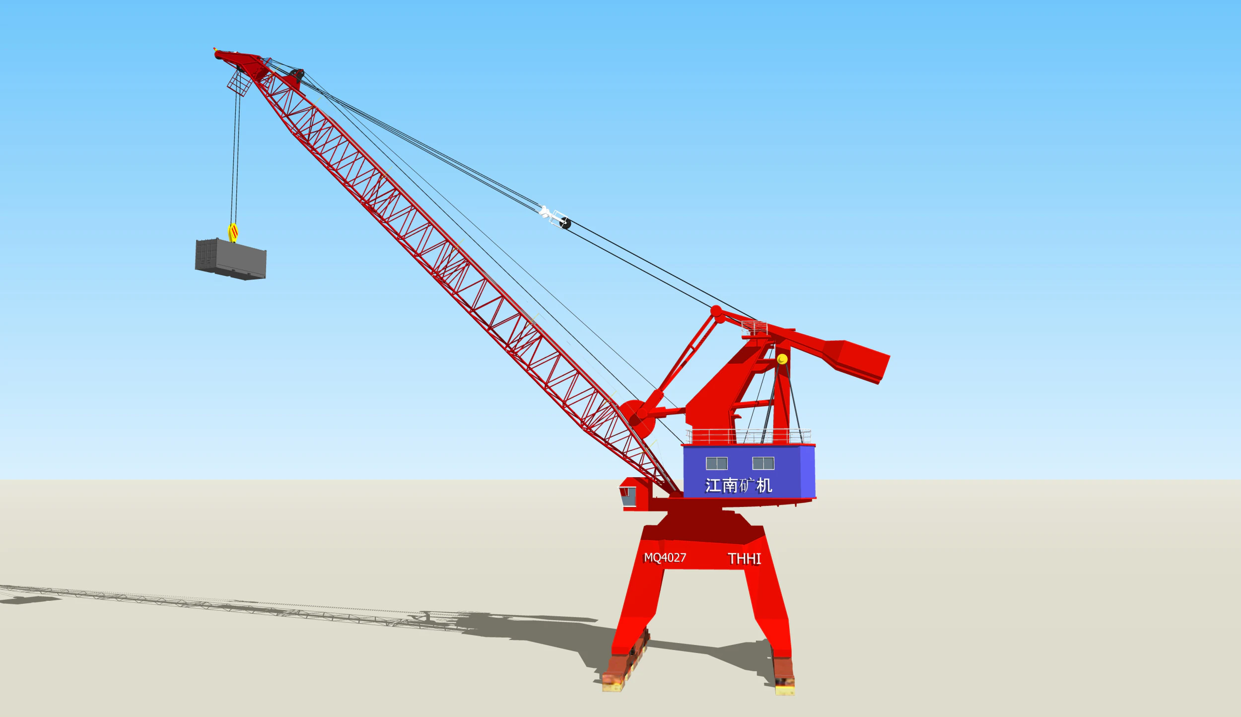 PORT CRANE 3D Model .c4d .max .obj .3ds .fbx .stl .blend 