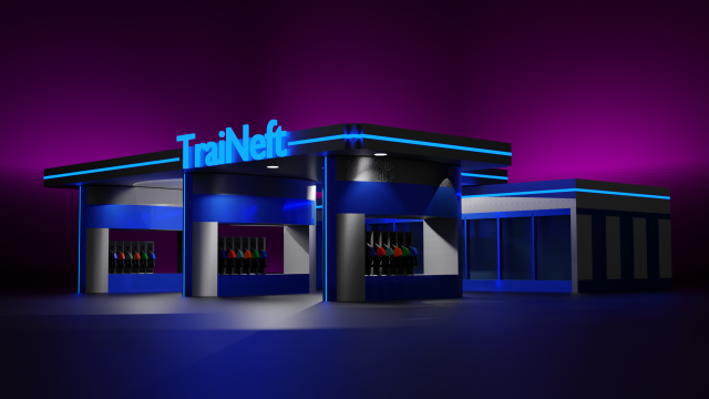 Gas Station 3D Model .c4d .max .obj .3ds .fbx .stl .blend 
