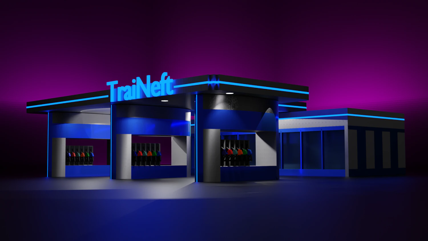 Gas Station 3D Model .c4d .max .obj .3ds .fbx .stl .blend 