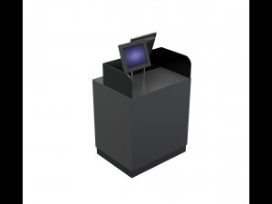 Cash desk counter with monitors in store 3D 모델