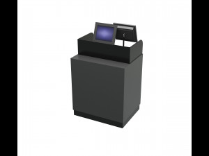Cash desk counter with monitors in store 3Dモデル