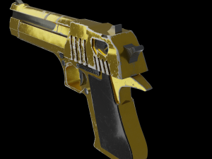Gold Desert Eagle Game-Ready Model 3D Модель