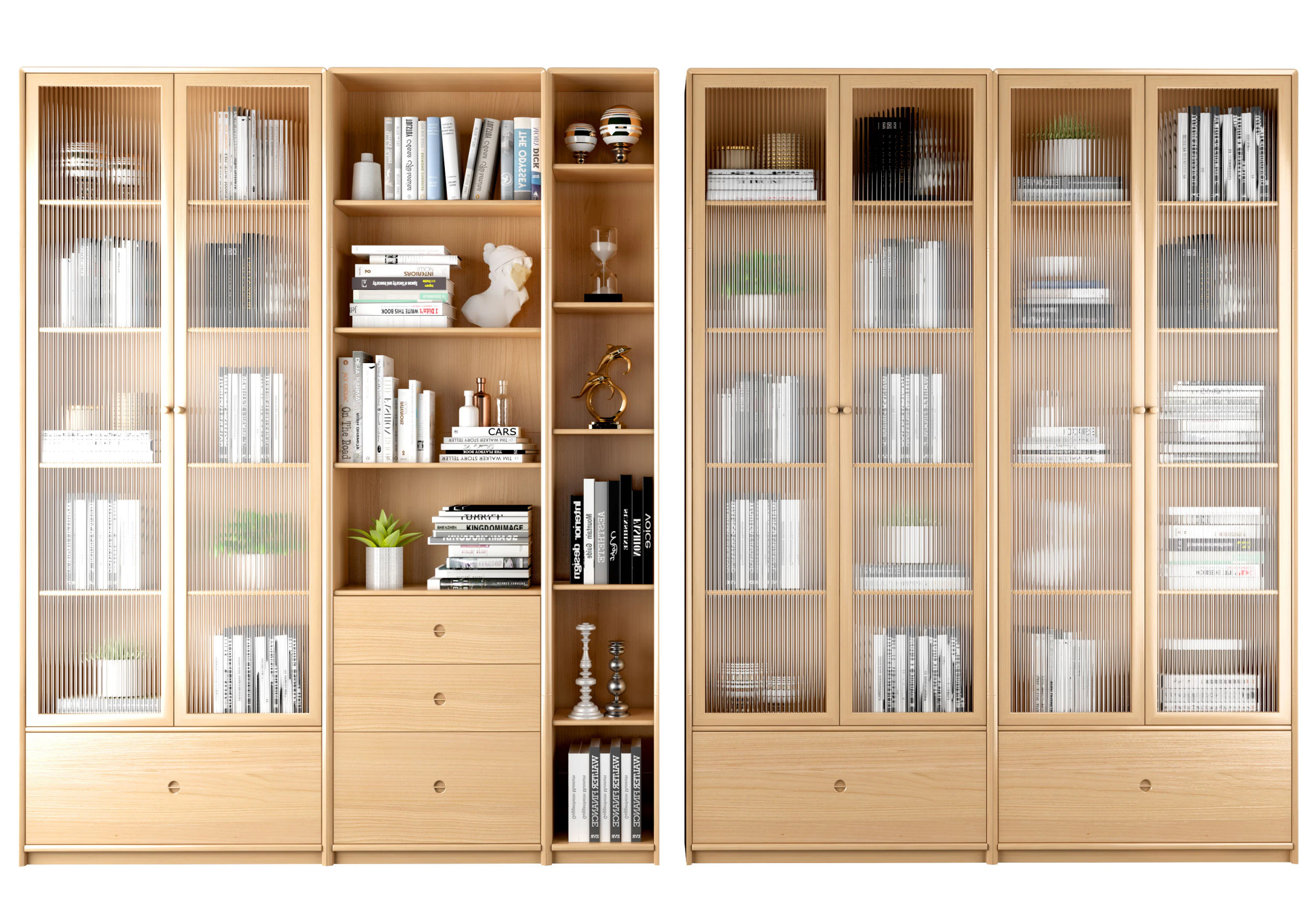 Nordic bookcase 01 3D Model .c4d .max .obj .3ds .fbx .stl .blend 