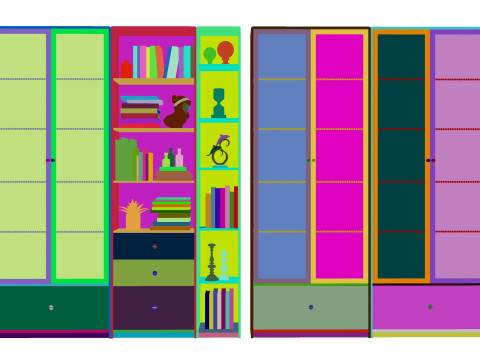 Rak buku Nordik 01 Model 3D