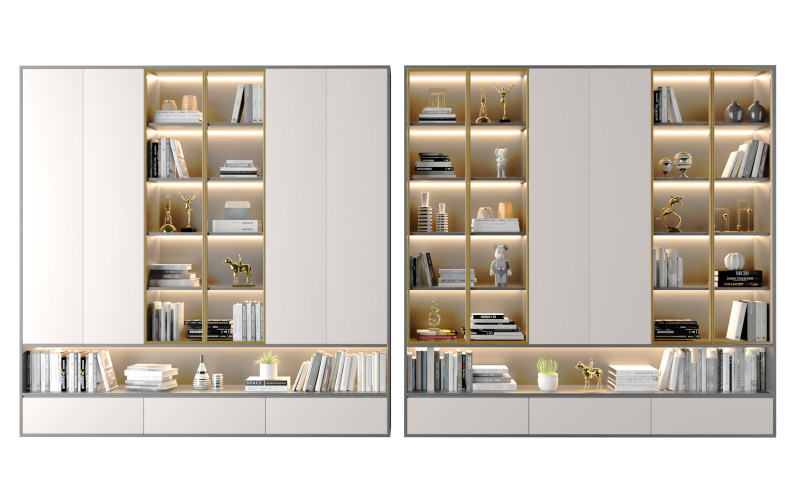 Rak buku modern 02 Model 3D .c4d .max .obj .3ds .fbx .stl .blend 