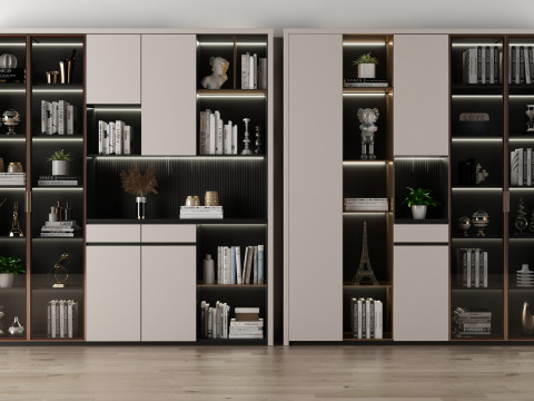 Kombinasi rak buku modern Model 3D