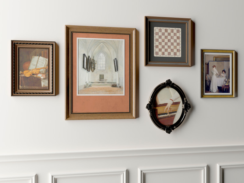 Decorative painting 08 3D Model .c4d .max .obj .3ds .fbx .stl .blend 