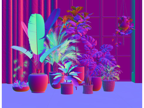 Potted plants 01 3D Model