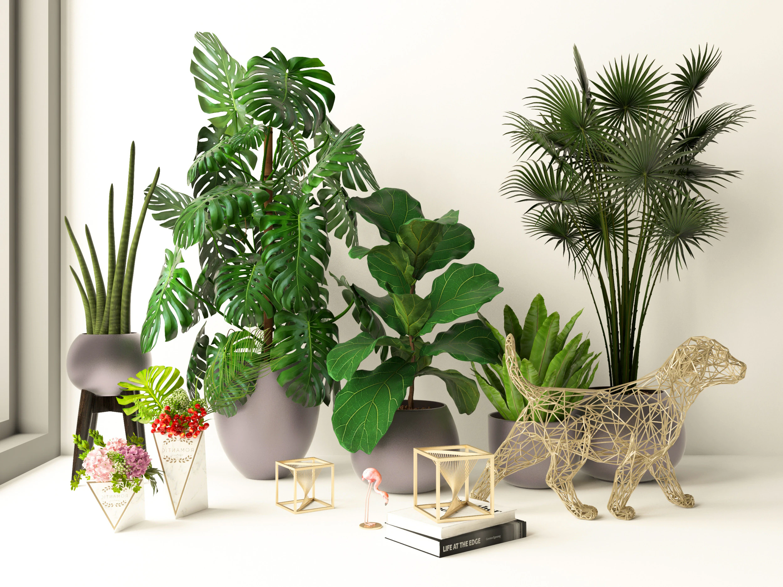 Potted plants 08 3D Model .c4d .max .obj .3ds .fbx .stl .blend 