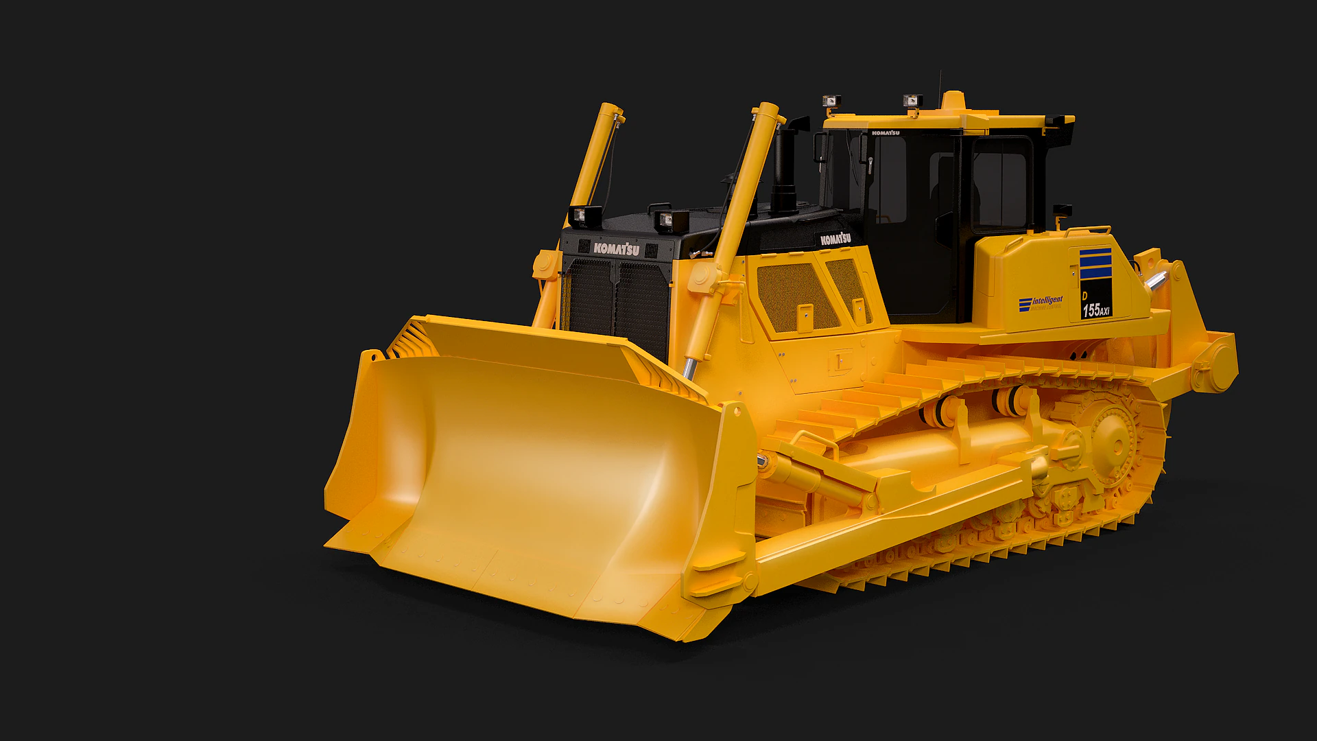 Komatsu D155AXi8 3D Model .c4d .max .obj .3ds .fbx .stl .blend
