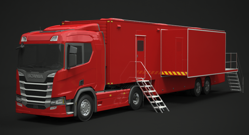 Scania Exhibition Trailer 3Dモデル .c4d .max .obj .3ds .fbx .stl .blend