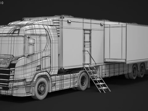 Scania Exhibition Trailer 3D Model