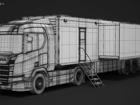 Scania Exhibition Trailer 3D Model