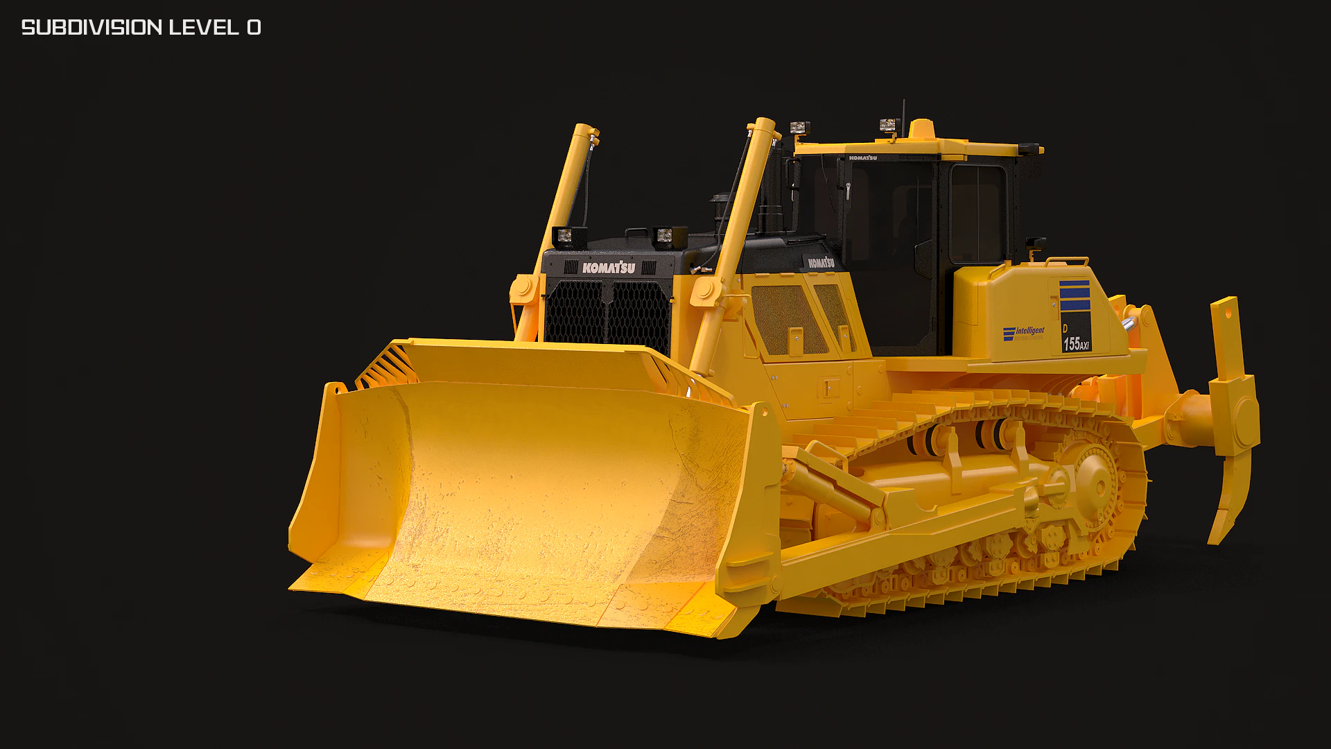 Komatsu D155AXi 3D Model .c4d .max .obj .3ds .fbx .stl .blend 