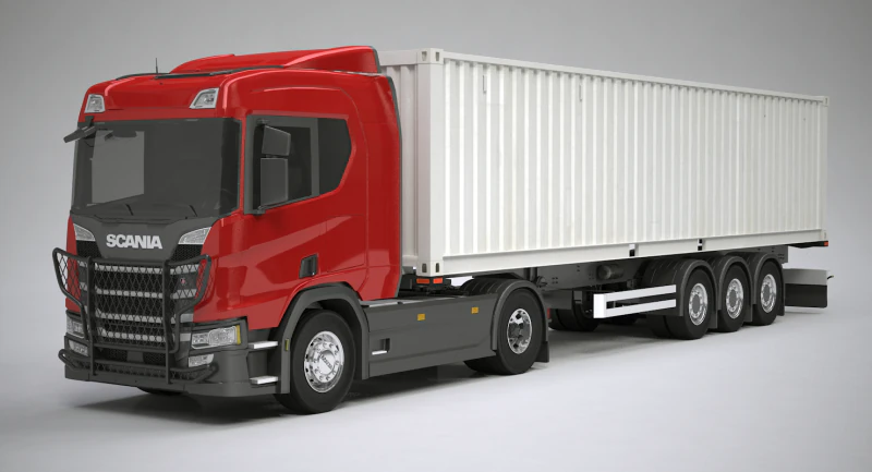 Scania Container Trailer 3D Model .c4d .max .obj .3ds .fbx .stl .blend 