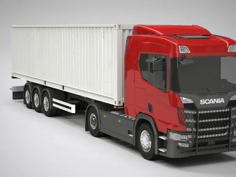 Scania Container Trailer 3D Model