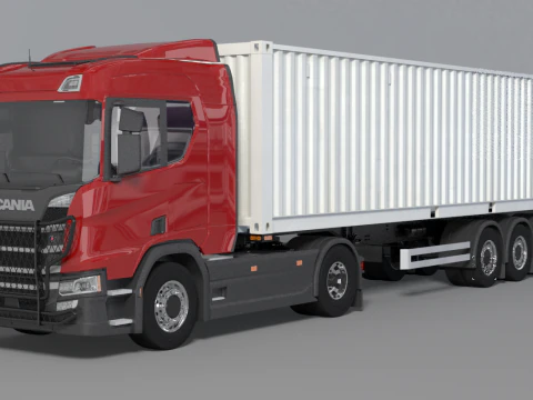 Scania Container Trailer 3D Model
