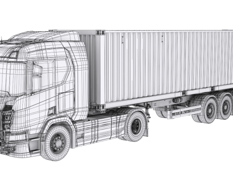 Scania Container Trailer 3D Модель