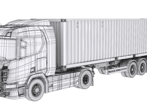 Scania Container Trailer 3D Model