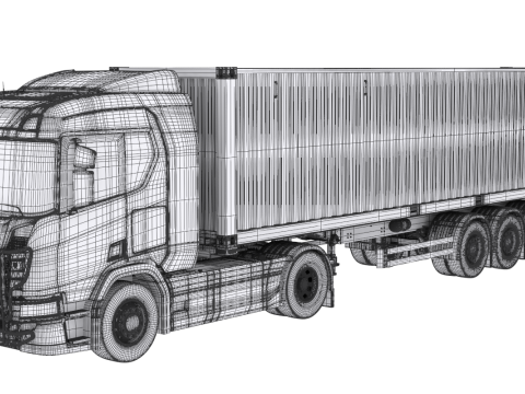 Scania Container Trailer 3D Модель