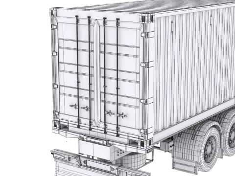 Scania Container Trailer 3D Model