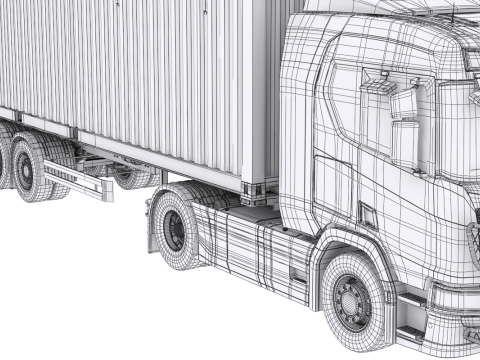 Scania Container Trailer 3D Модель