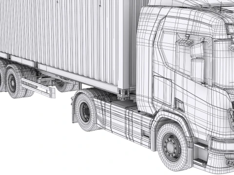Scania Container Trailer 3D Model