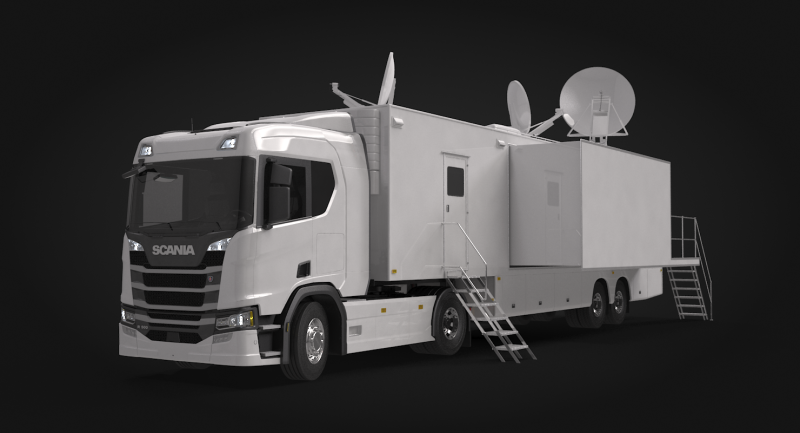 Scania TV Trailer 3D Model .c4d .max .obj .3ds .fbx .stl .blend