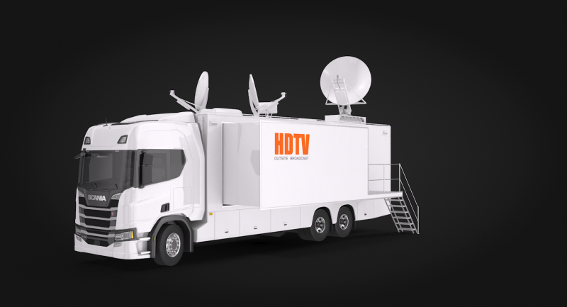 Scania TV Truck 3D Model .c4d .max .obj .3ds .fbx .stl .blend 