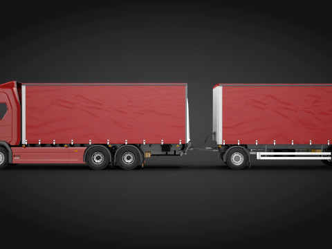 Scania R500 Tandem Trailer 3D Model