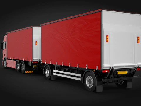 Scania R500 Tandem Trailer 3D Model