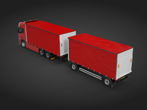 Scania R500 Tandem Trailer 3D Model