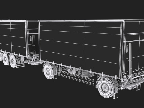 Scania R500 Tandem Trailer 3D Model