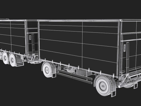 Scania R500 Tandem Trailer 3D Model