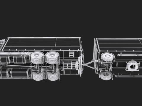 Scania R500 Tandem Trailer 3D Model