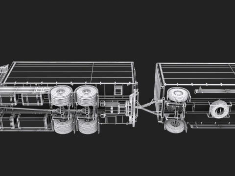 Scania R500 Tandem Trailer 3D Model