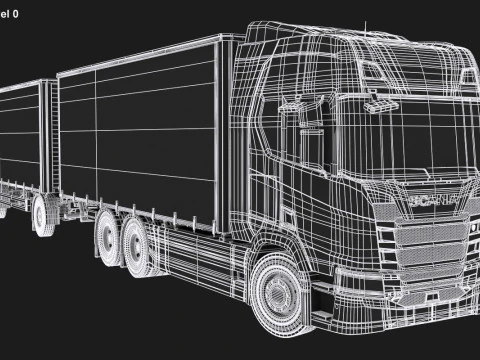 Scania R500 Tandem Trailer 3D Model