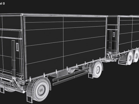 Scania R500 Tandem Trailer 3D Model