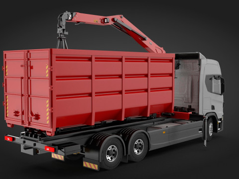 Waste Handling Crane Truck 3D Model