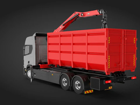 Waste Handling Crane Truck 3D Model