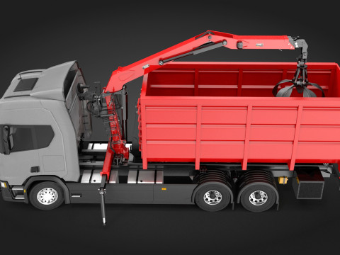 Waste Handling Crane Truck 3D Model