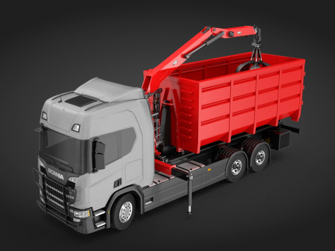 Waste Handling Crane Truck 3D Model