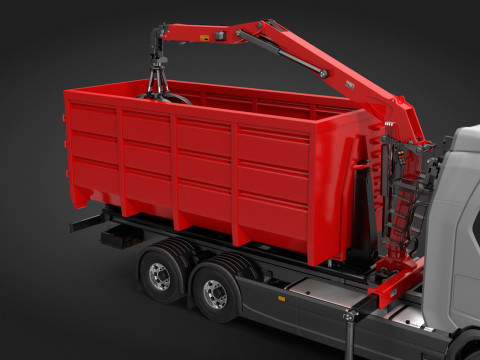 Waste Handling Crane Truck 3D Model