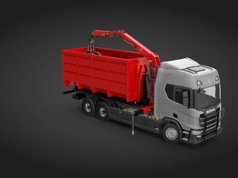 Waste Handling Crane Truck 3D Model