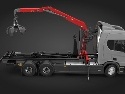 Waste Handling Crane Truck 3D Model