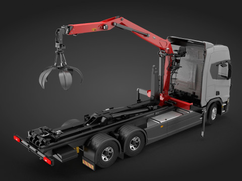 Waste Handling Crane Truck 3D Model