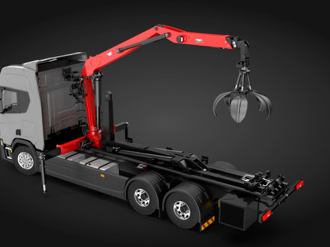 Waste Handling Crane Truck 3D Model