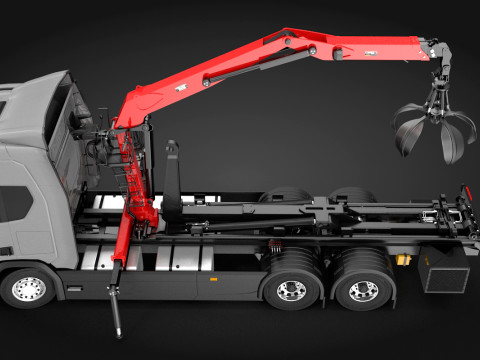 Waste Handling Crane Truck 3D Model